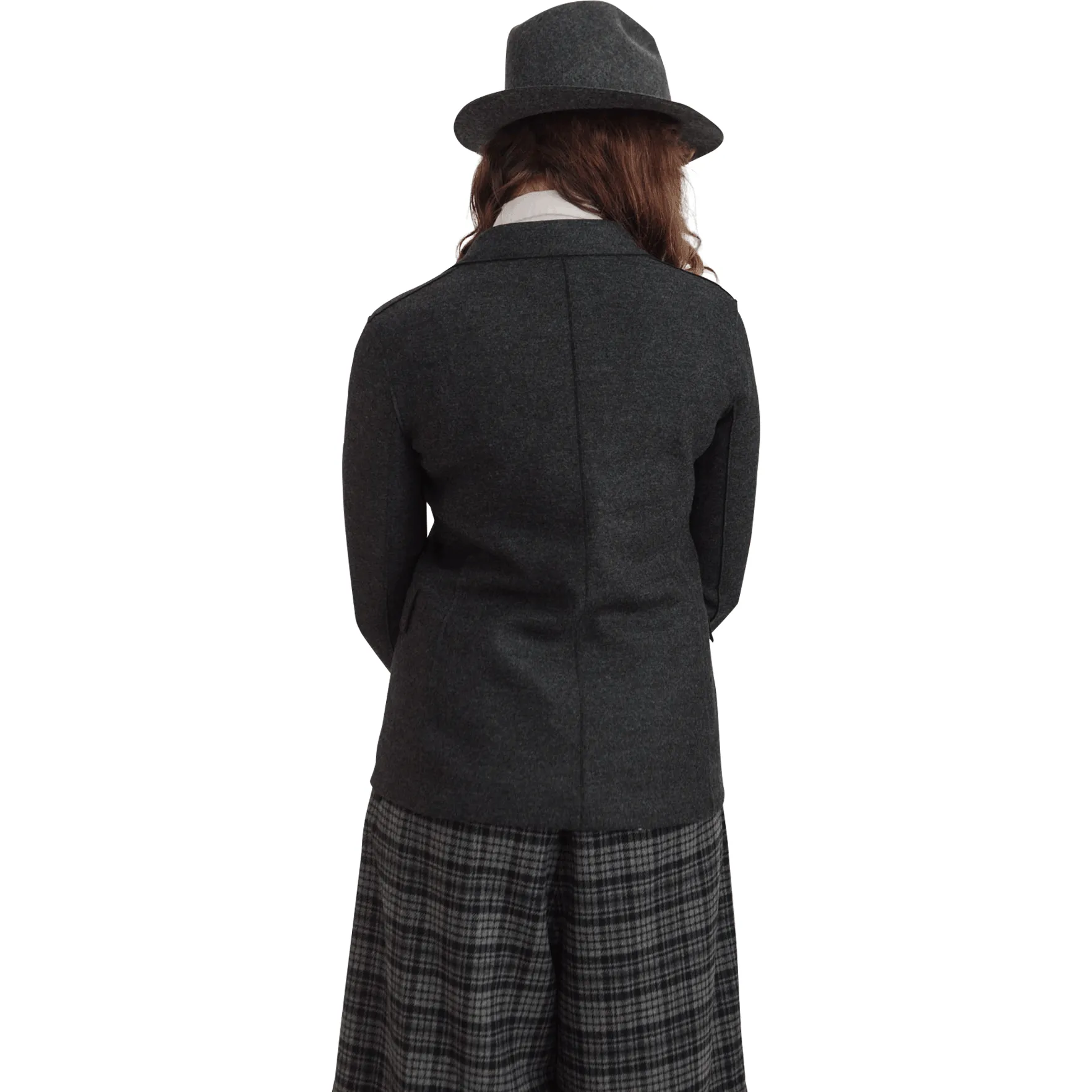 W 1 Button Blazer Lt Press Wool, Charcoal