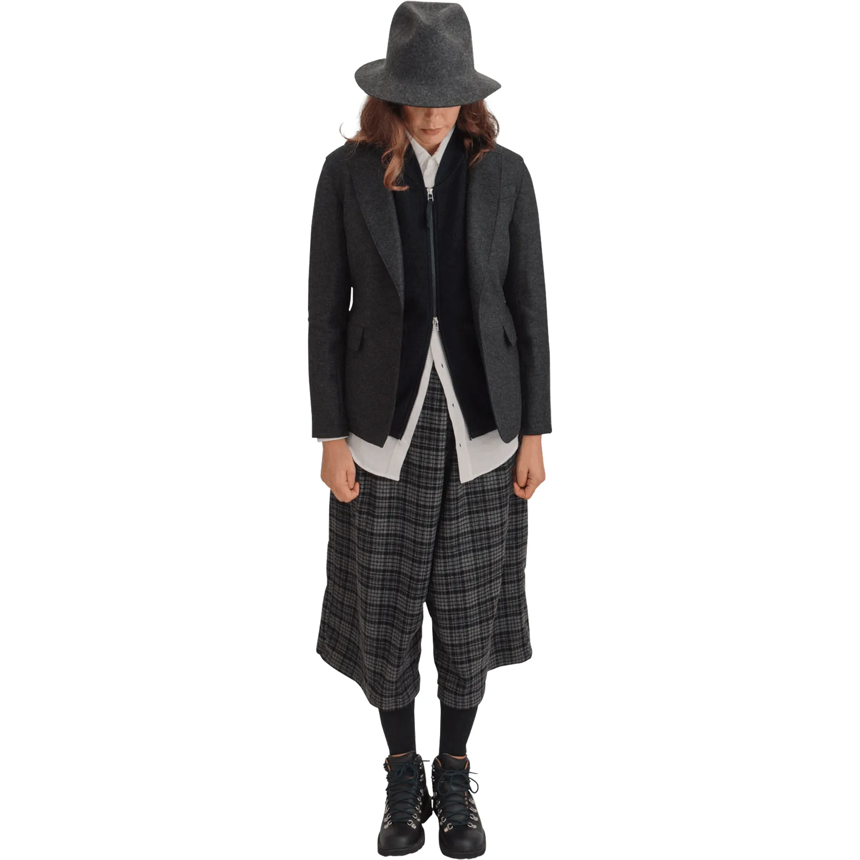 W 1 Button Blazer Lt Press Wool, Charcoal
