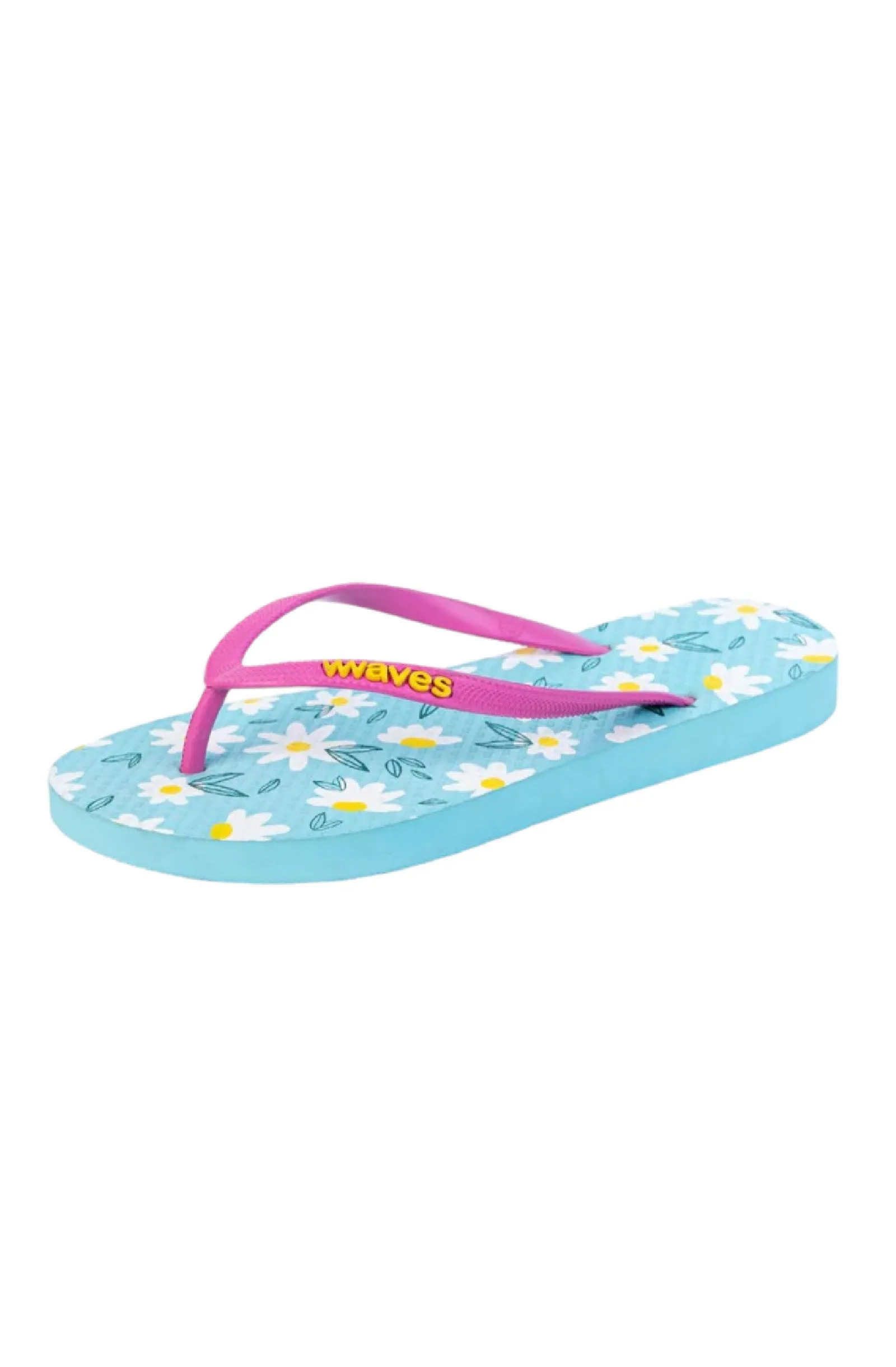 WAVES Women Printed Floral White Flip Flops