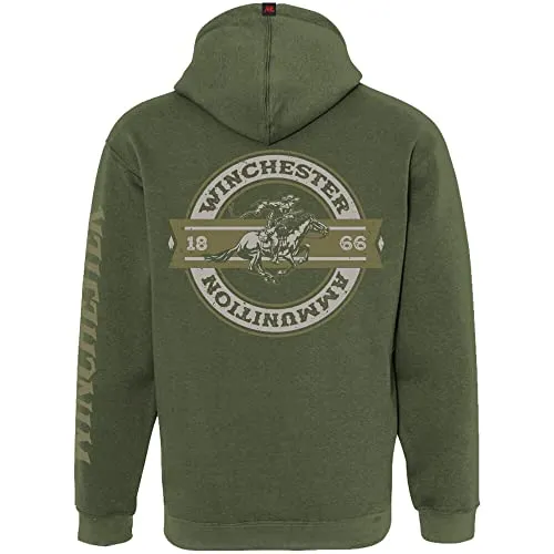 Winchester Legend - Rider Crest Banner - Fleece Pullover Hoodie - Made in USA