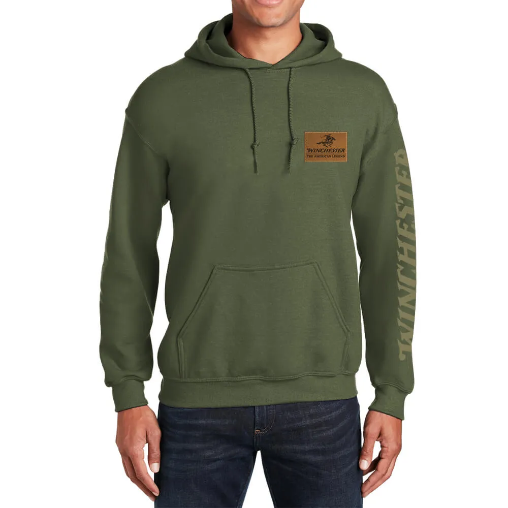 Winchester Legend - Rider Crest Banner - Fleece Pullover Hoodie - Made in USA