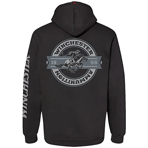 Winchester Legend - Rider Crest Banner - Fleece Pullover Hoodie - Made in USA