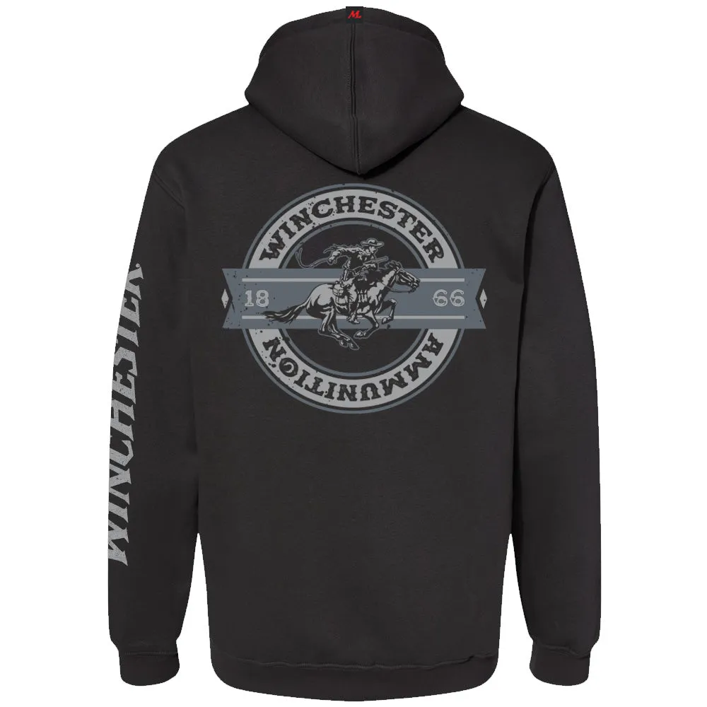 Winchester Legend - Rider Crest Banner - Fleece Pullover Hoodie - Made in USA