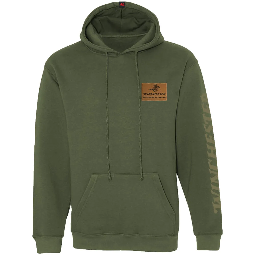 Winchester Legend - Rider Crest Banner - Fleece Pullover Hoodie - Made in USA