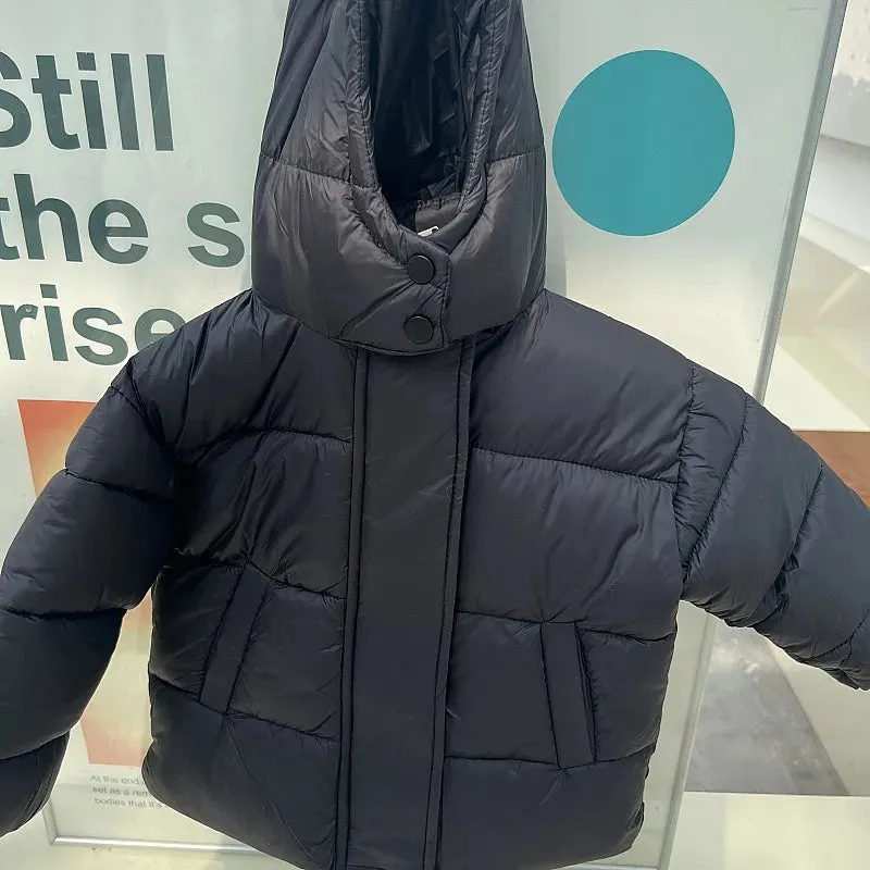Winter Kids Parkas Korean Style Girls Fur Coat Hoodie Boys Thicken Outerwear