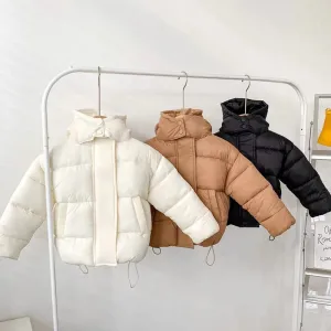 Winter Kids Parkas Korean Style Girls Fur Coat Hoodie Boys Thicken Outerwear