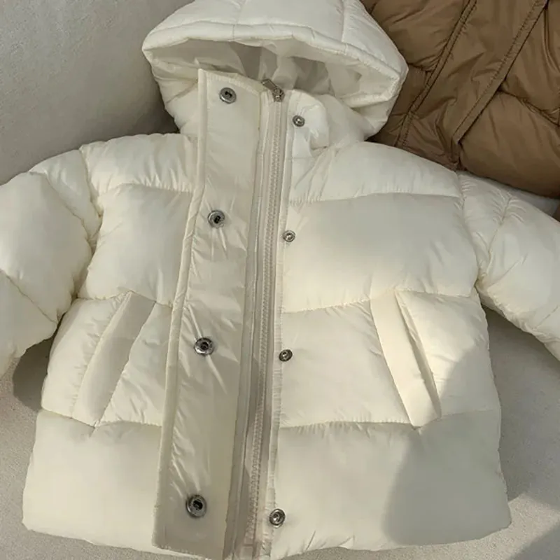 Winter Kids Parkas Korean Style Girls Fur Coat Hoodie Boys Thicken Outerwear