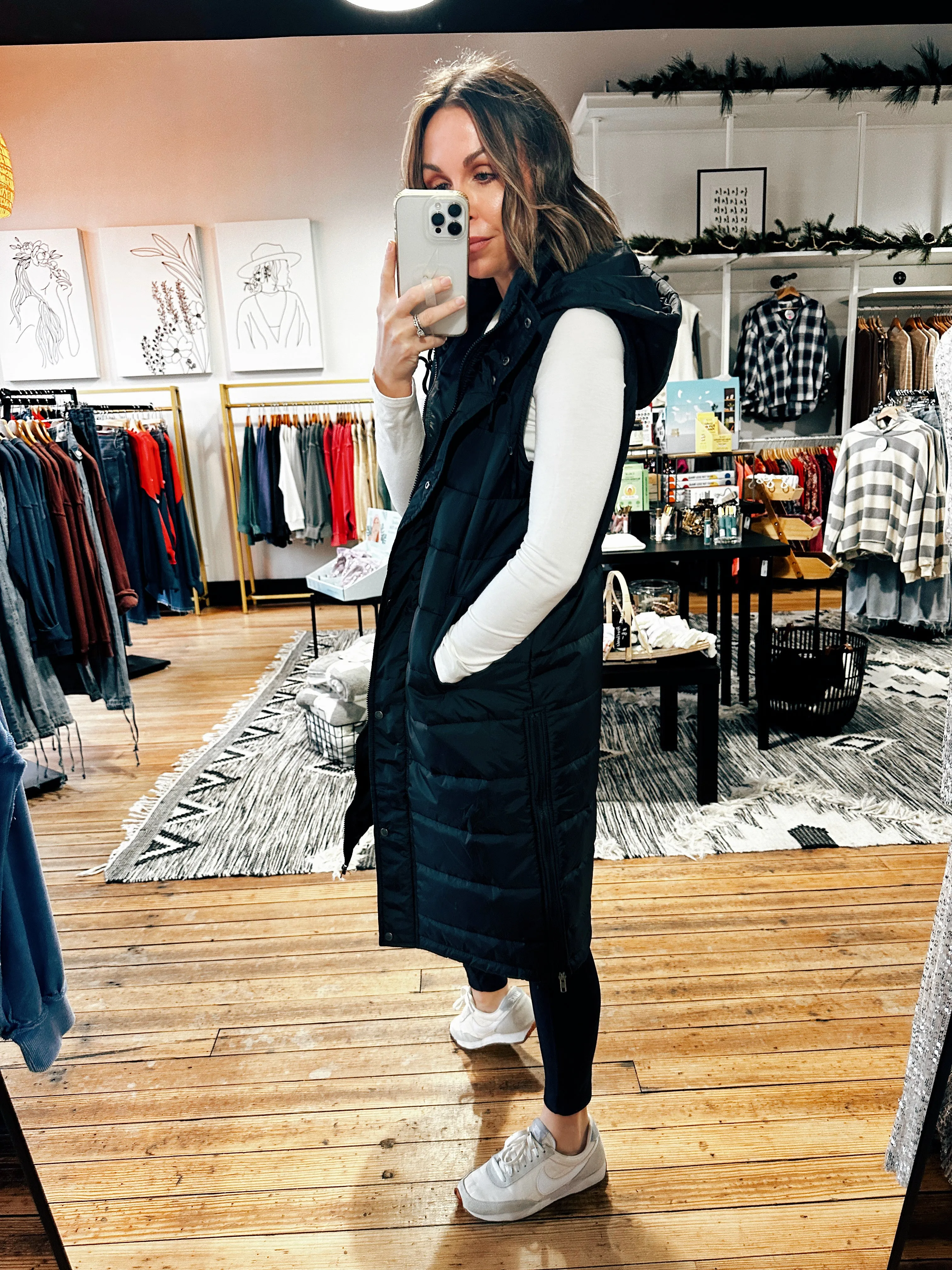 Winter Park Hooded Long Puffer Vest - 2 Colors