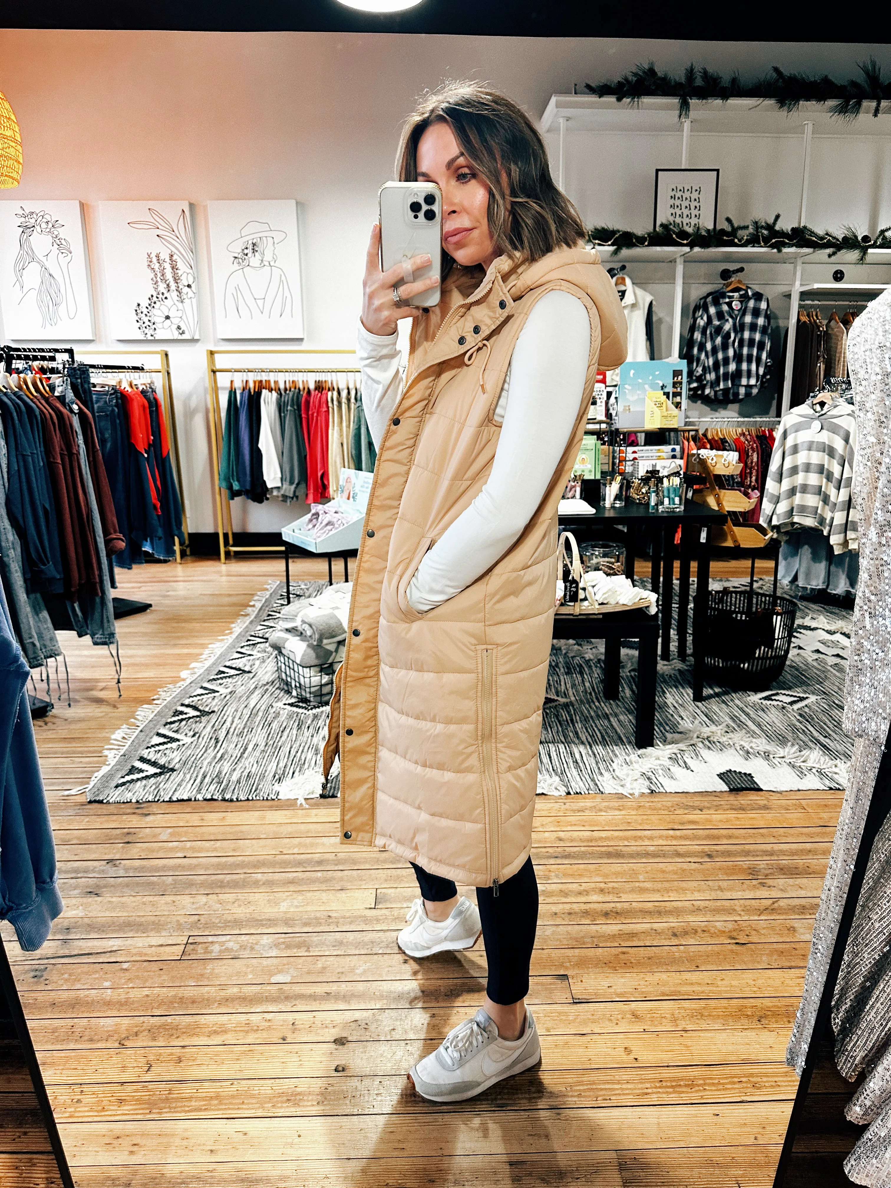Winter Park Hooded Long Puffer Vest - 2 Colors