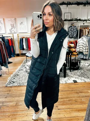 Winter Park Hooded Long Puffer Vest - 2 Colors