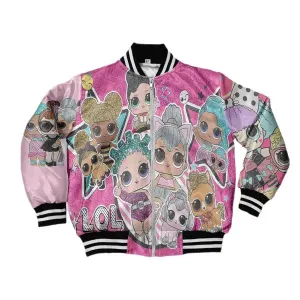 Women Glitter Doll Bomber