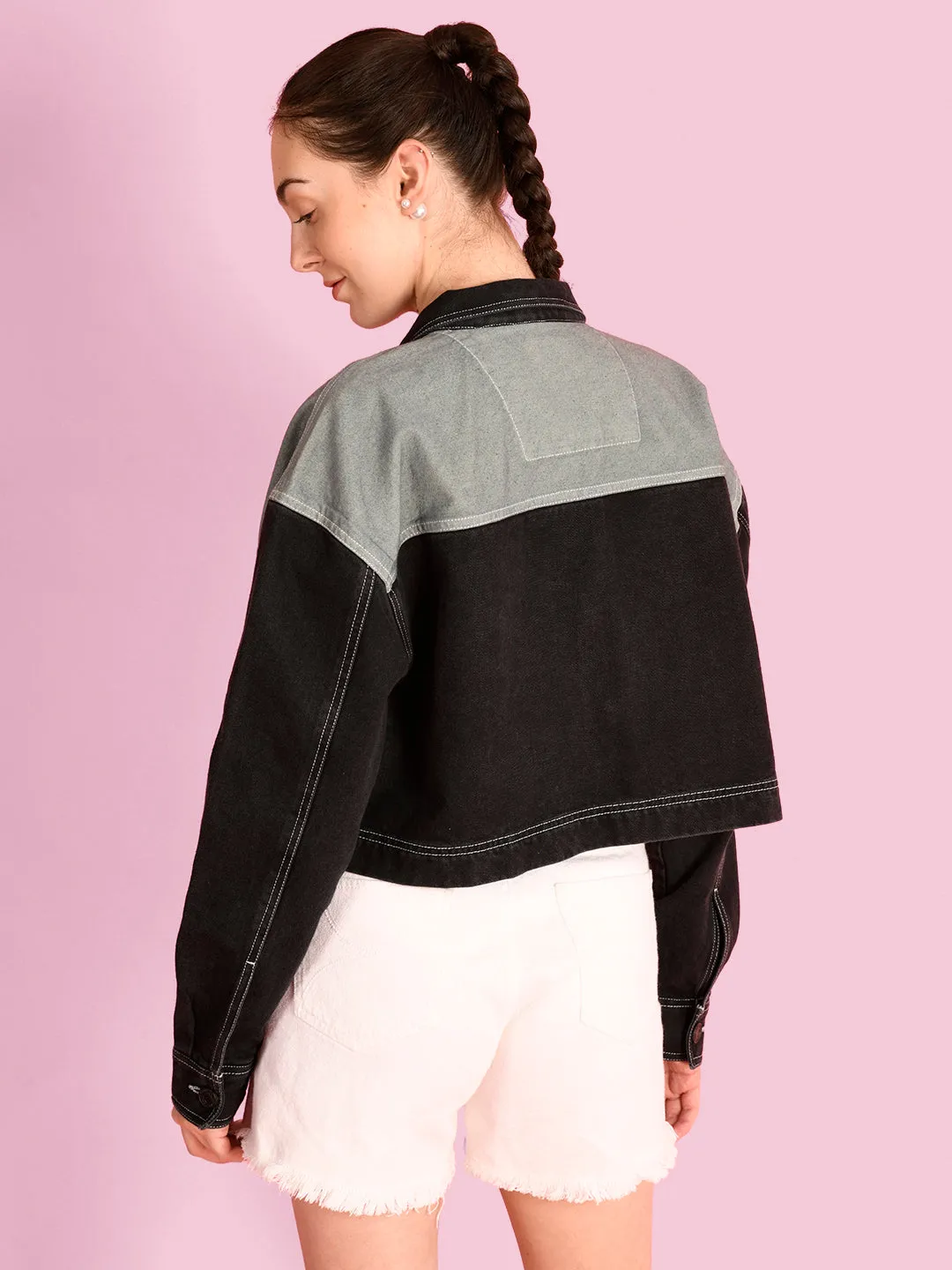 Women Over size Fit Black Denim Jackets