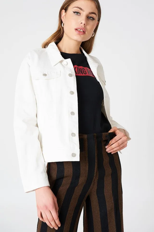Women White Solid Jacket