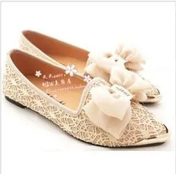 Women's Casual Lace Pointed Toe Flats Shoes In 3 Colors