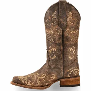 Women's Classic Pointed Toe Embroidered Western Rodeo Cowboy Boots