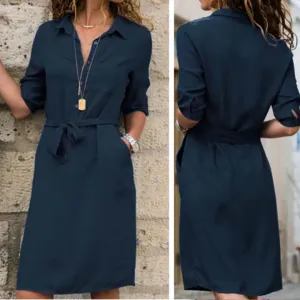 Women's Formal Office Shirt Dress | Midi