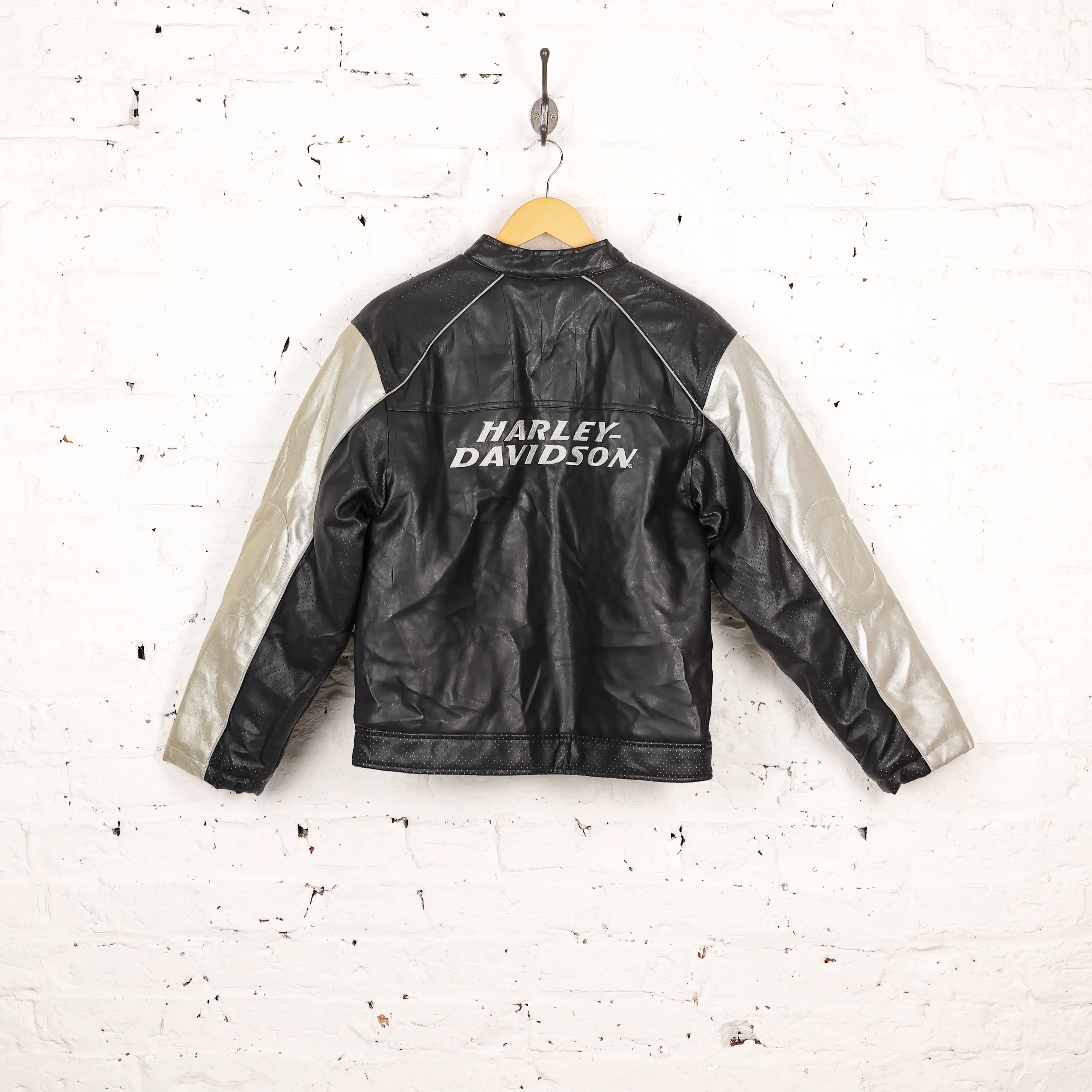 Women's Harley Davidson Leather Bomber Jacket - Black - Women's L