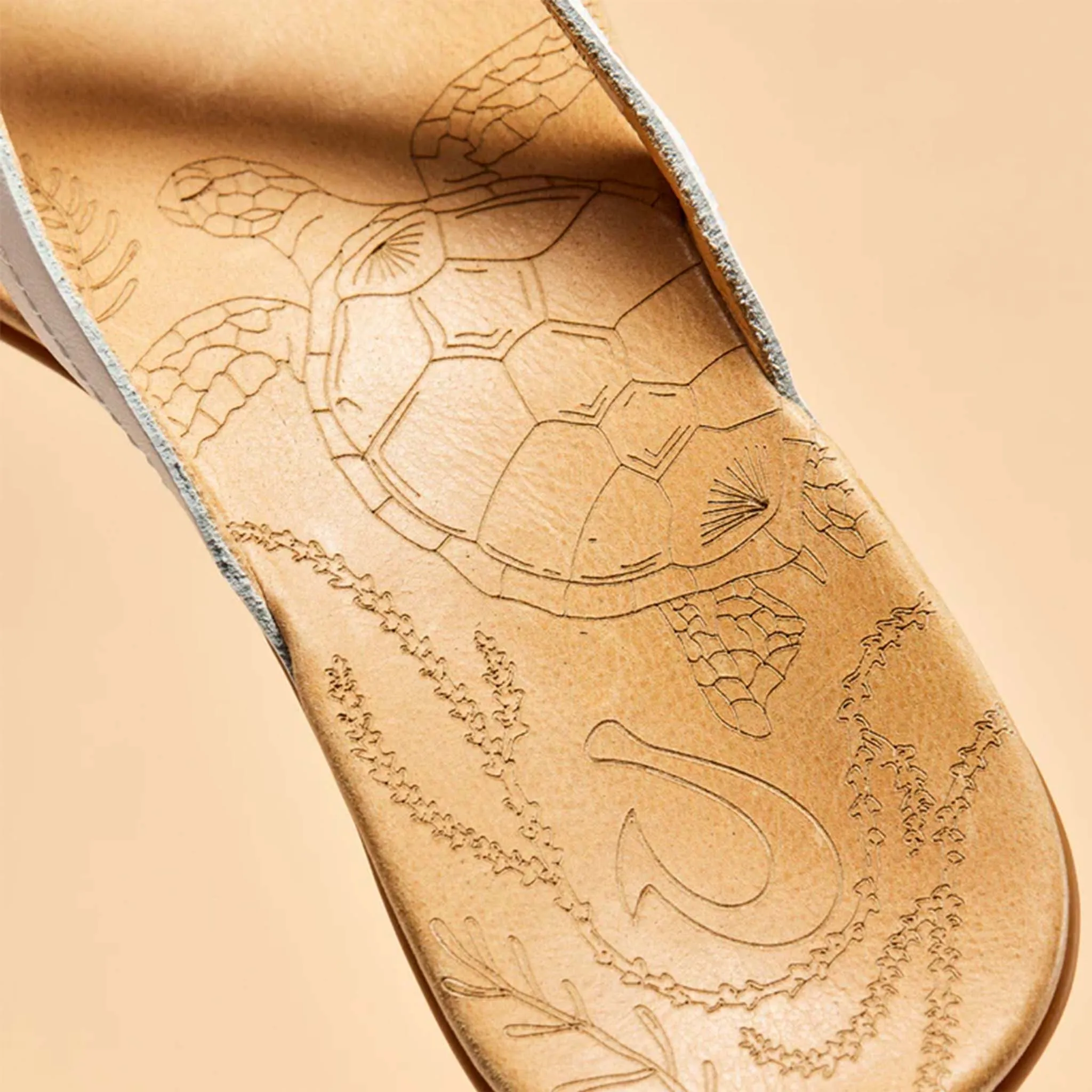 Women's Honu Sandals in Bright White and Golden Sand