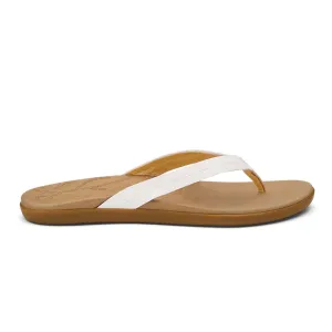 Women's Honu Sandals in Bright White and Golden Sand