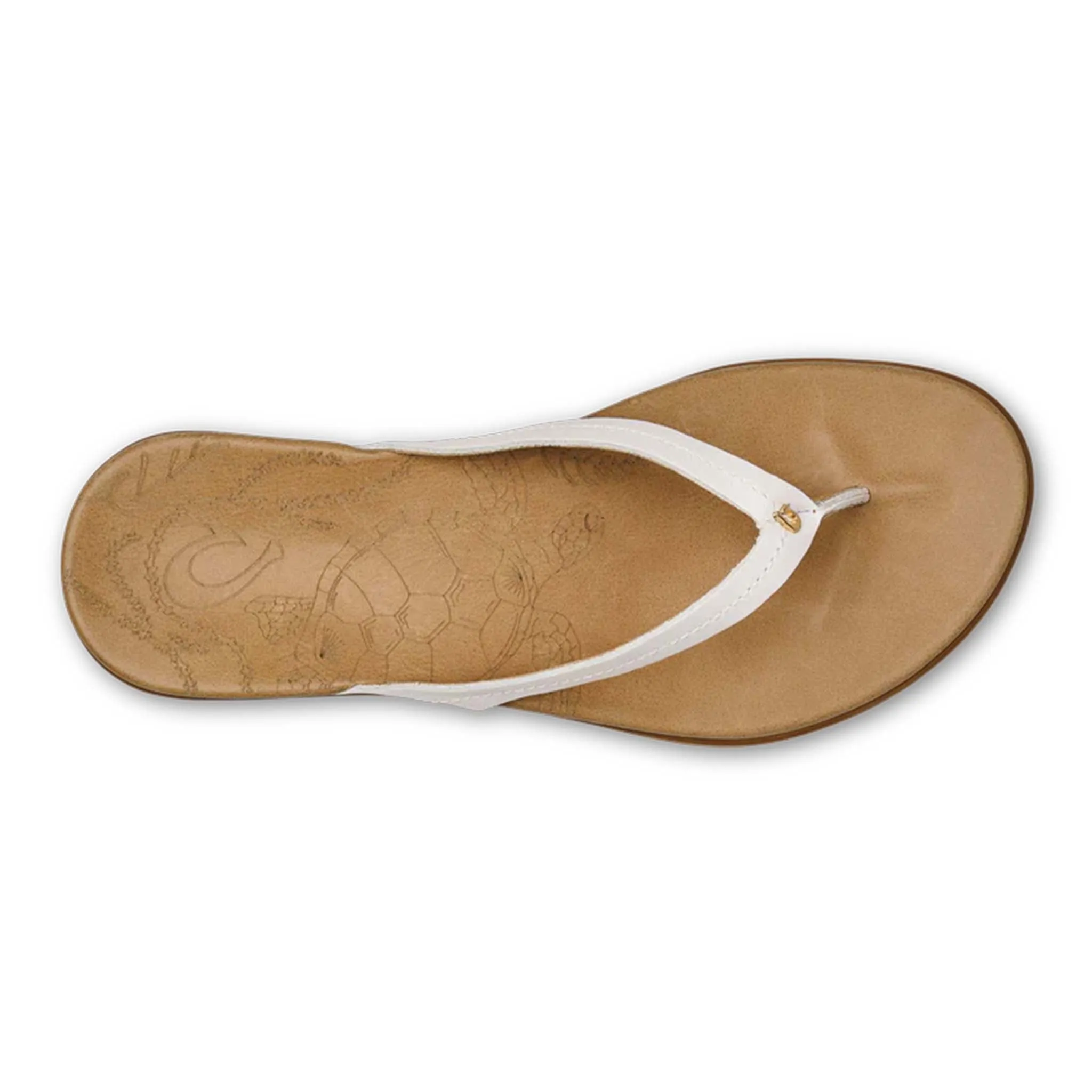 Women's Honu Sandals in Bright White and Golden Sand