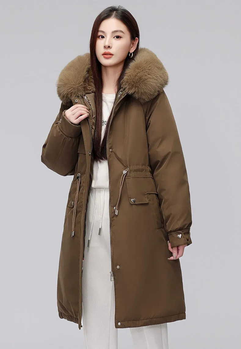 Women's Hooded Full Zip Parka Featuring Stain-Resistant Fabric