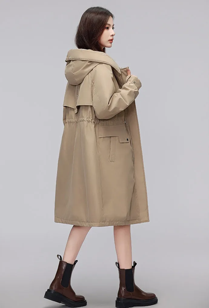 Women's Hooded Full Zip Parka Featuring Stain-Resistant Fabric