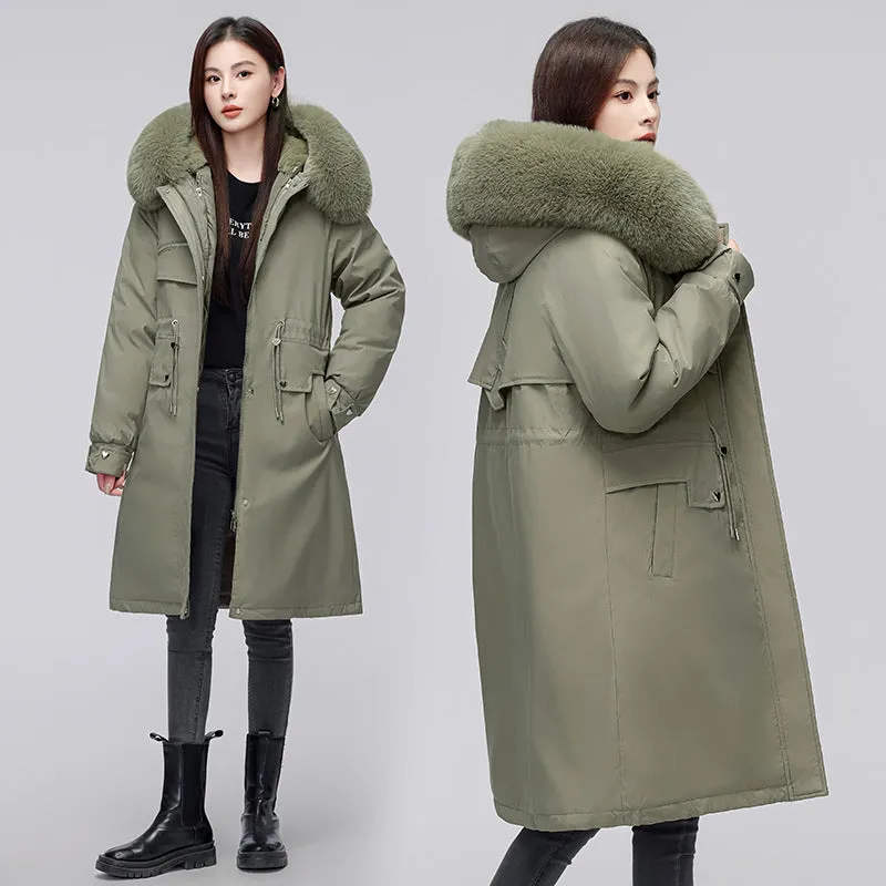 Women's Hooded Full Zip Parka Featuring Stain-Resistant Fabric