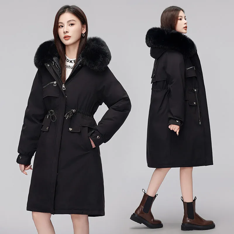 Women's Hooded Full Zip Parka Featuring Stain-Resistant Fabric