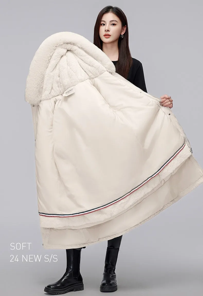 Women's Hooded Full Zip Parka Featuring Stain-Resistant Fabric