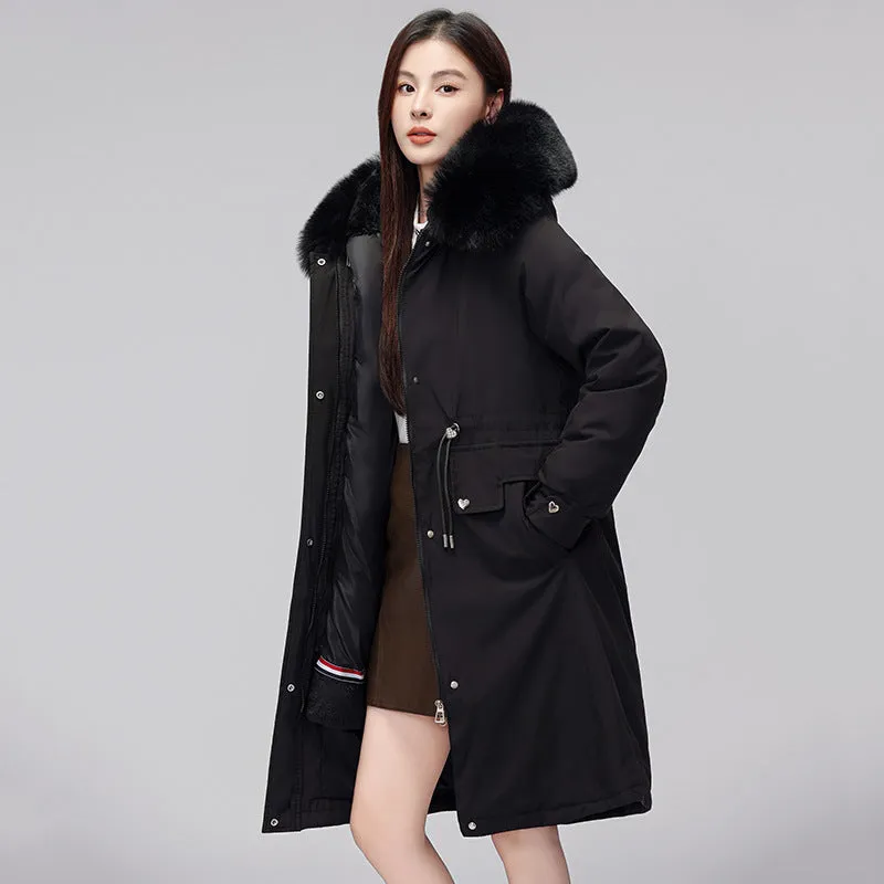 Women's Hooded Full Zip Parka Featuring Stain-Resistant Fabric