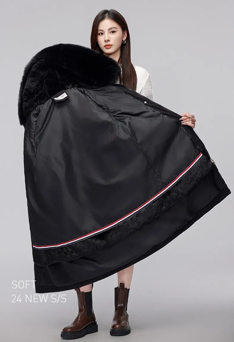 Women's Hooded Full Zip Parka Featuring Stain-Resistant Fabric