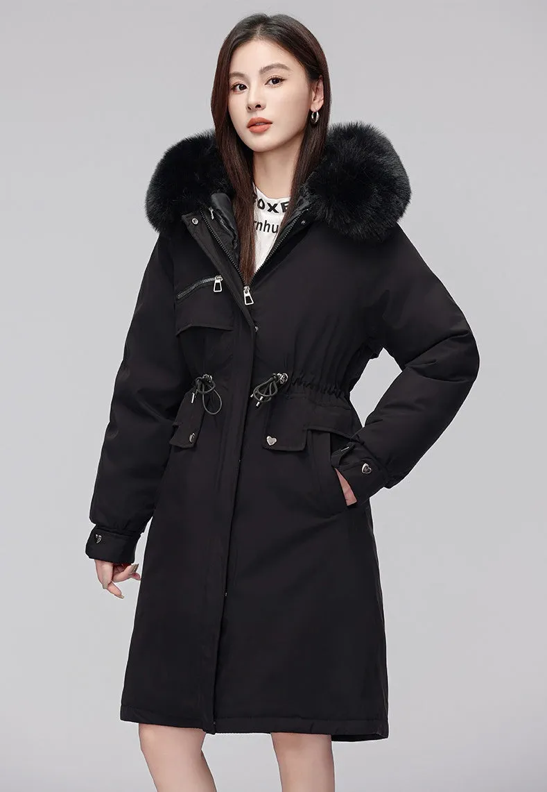 Women's Hooded Full Zip Parka Featuring Stain-Resistant Fabric