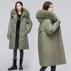 Women's Hooded Full Zip Parka Featuring Stain-Resistant Fabric
