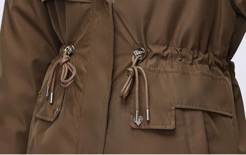 Women's Hooded Full Zip Parka Featuring Stain-Resistant Fabric