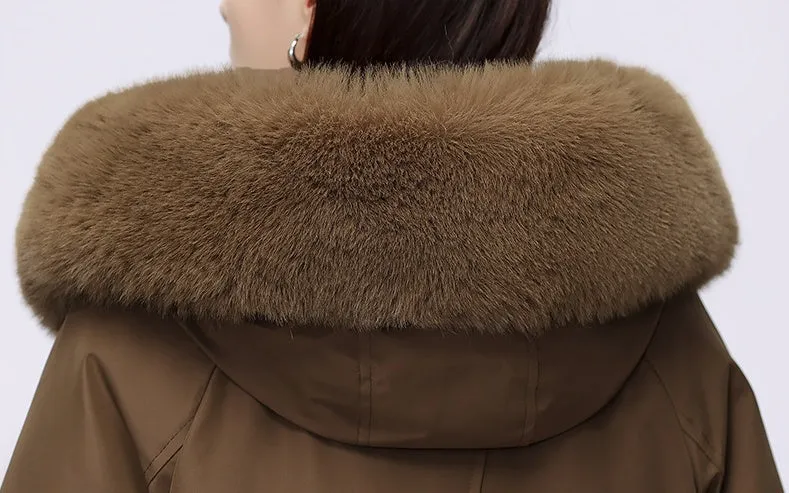 Women's Hooded Full Zip Parka Featuring Stain-Resistant Fabric