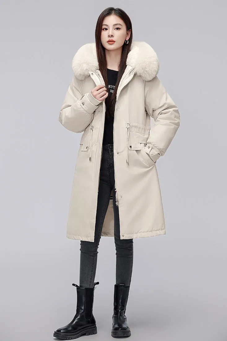 Women's Hooded Full Zip Parka Featuring Stain-Resistant Fabric