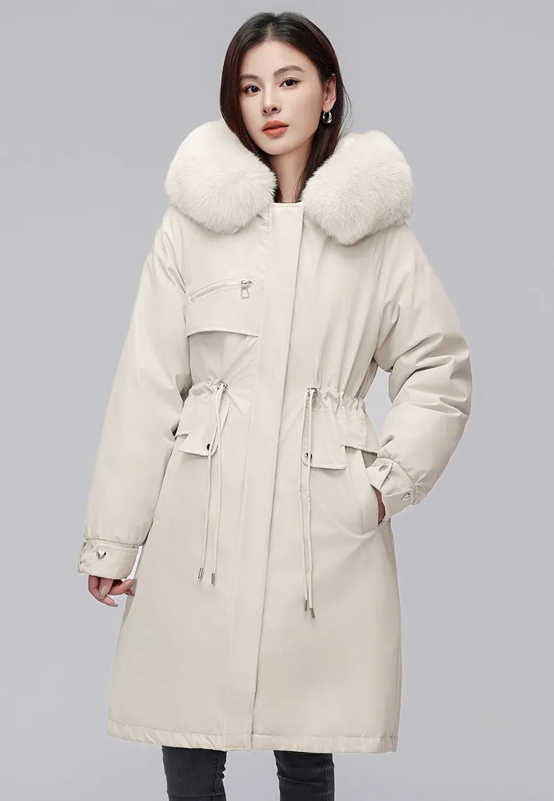 Women's Hooded Full Zip Parka Featuring Stain-Resistant Fabric