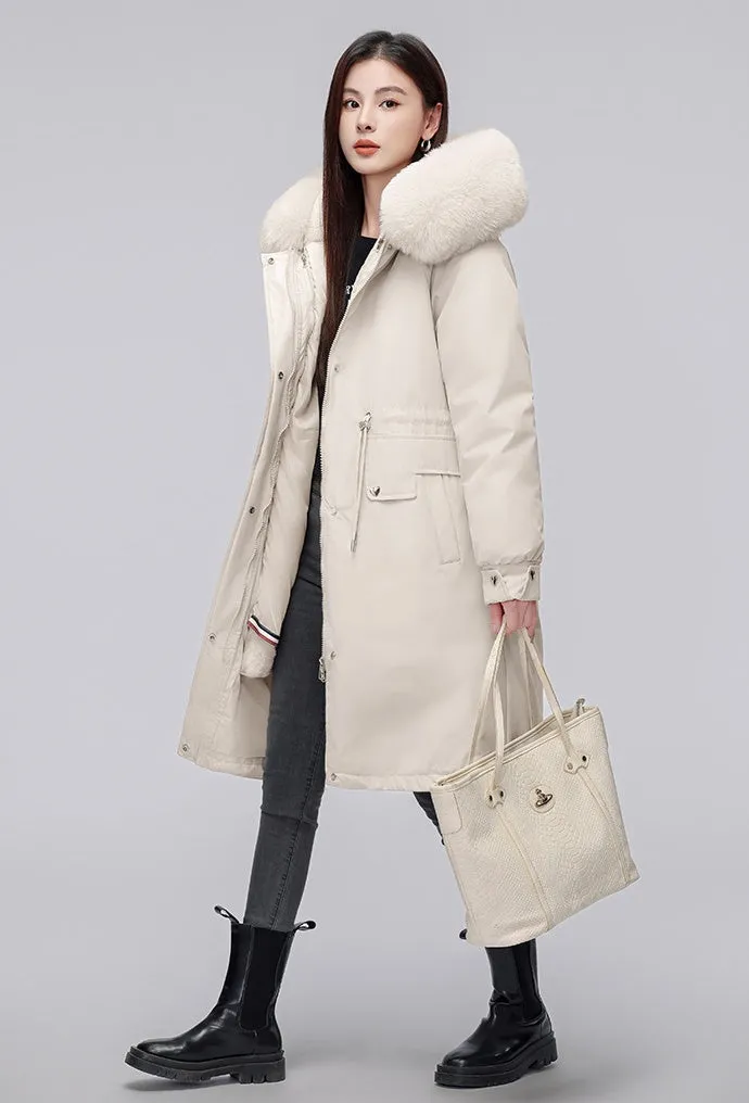 Women's Hooded Full Zip Parka Featuring Stain-Resistant Fabric