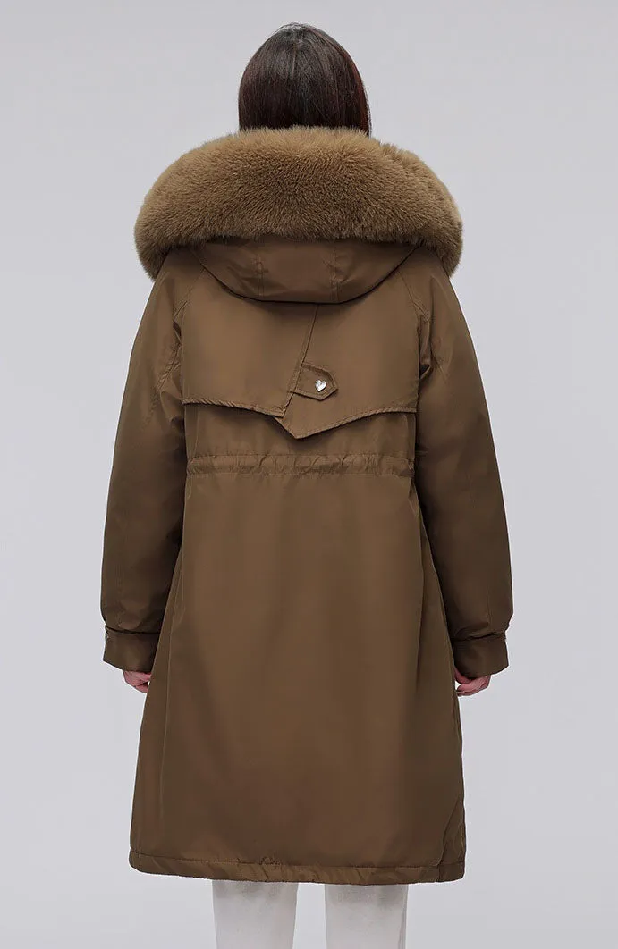Women's Hooded Full Zip Parka Featuring Stain-Resistant Fabric