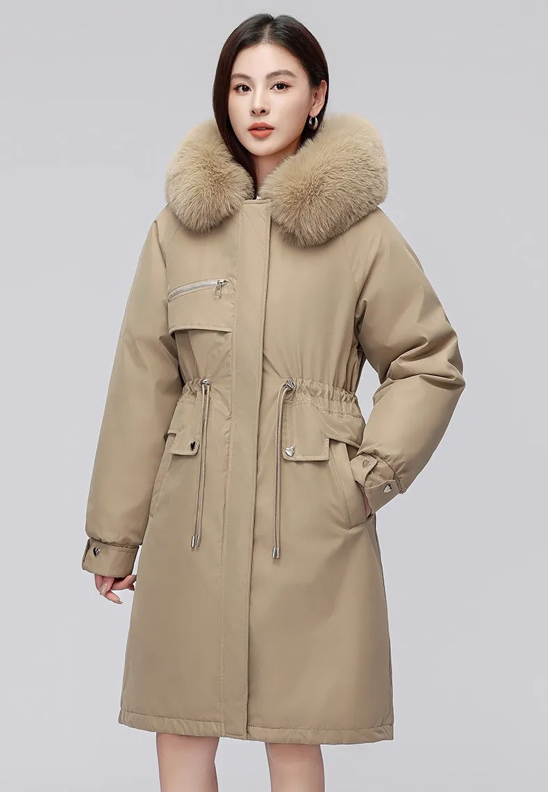 Women's Hooded Full Zip Parka Featuring Stain-Resistant Fabric