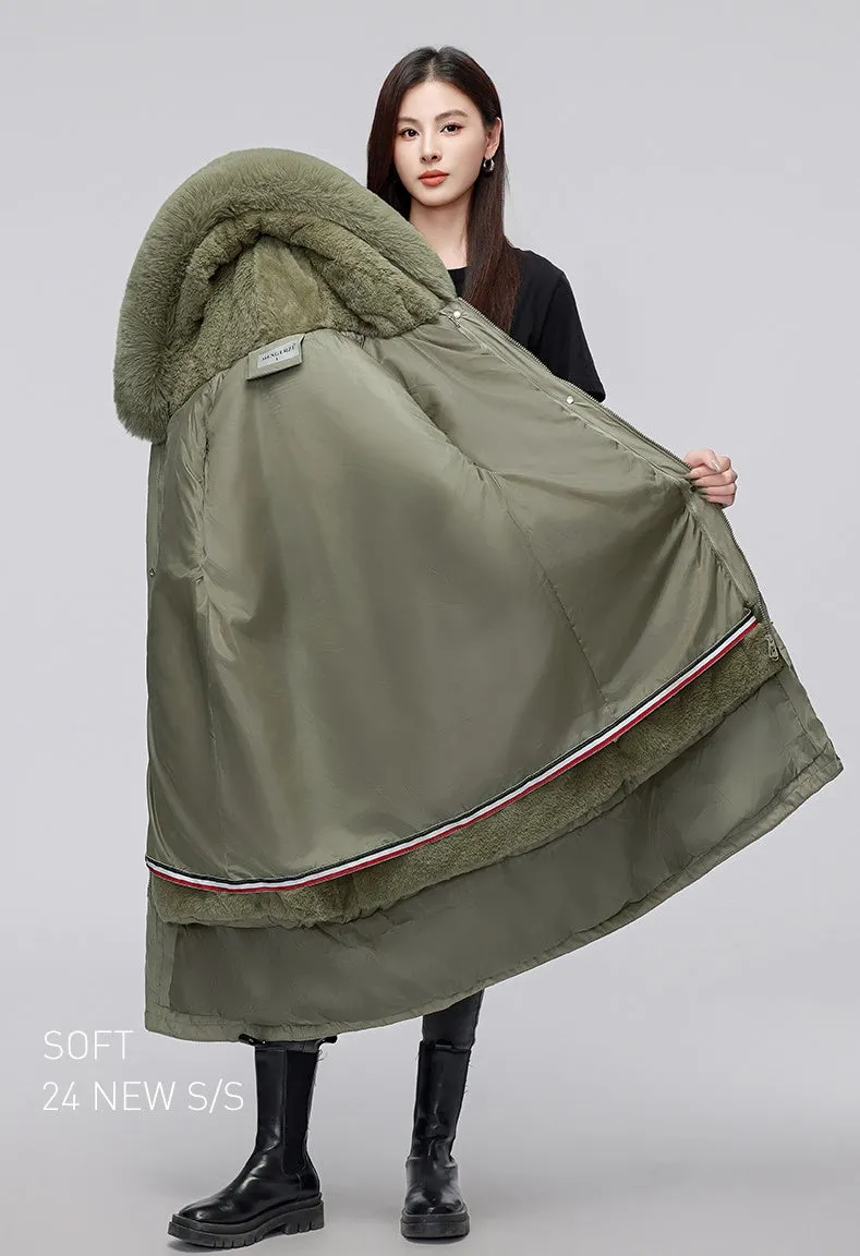 Women's Hooded Full Zip Parka Featuring Stain-Resistant Fabric
