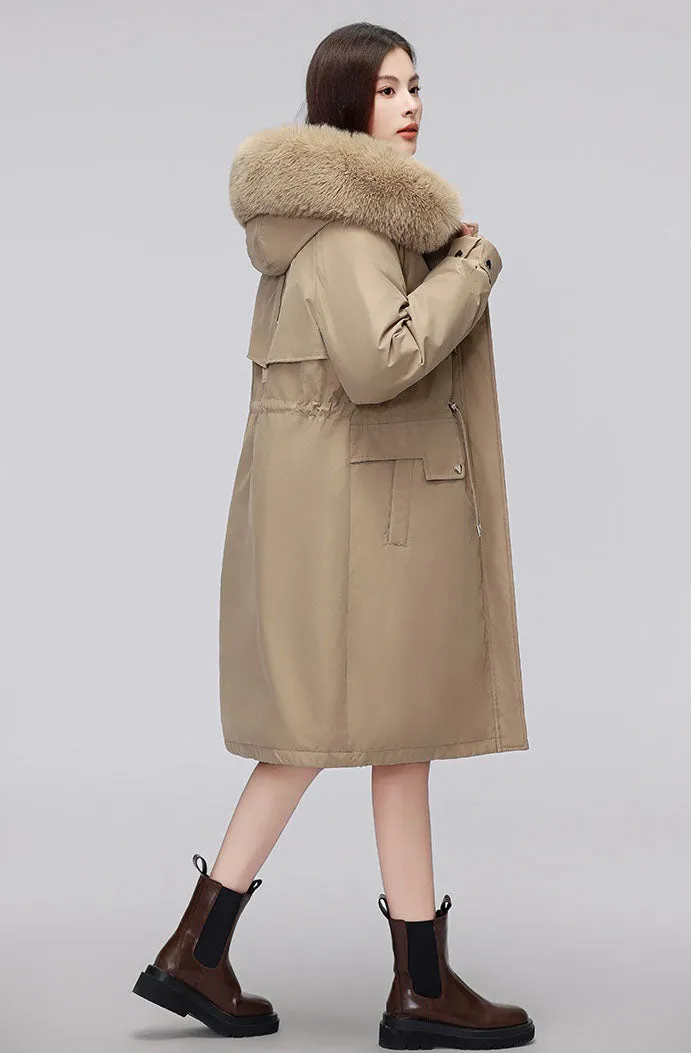 Women's Hooded Full Zip Parka Featuring Stain-Resistant Fabric