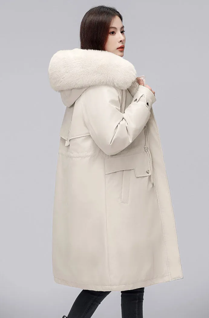 Women's Hooded Full Zip Parka Featuring Stain-Resistant Fabric