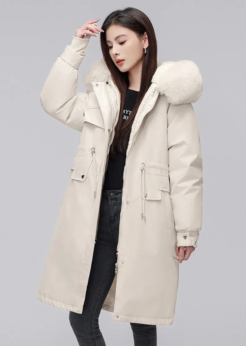 Women's Hooded Full Zip Parka Featuring Stain-Resistant Fabric