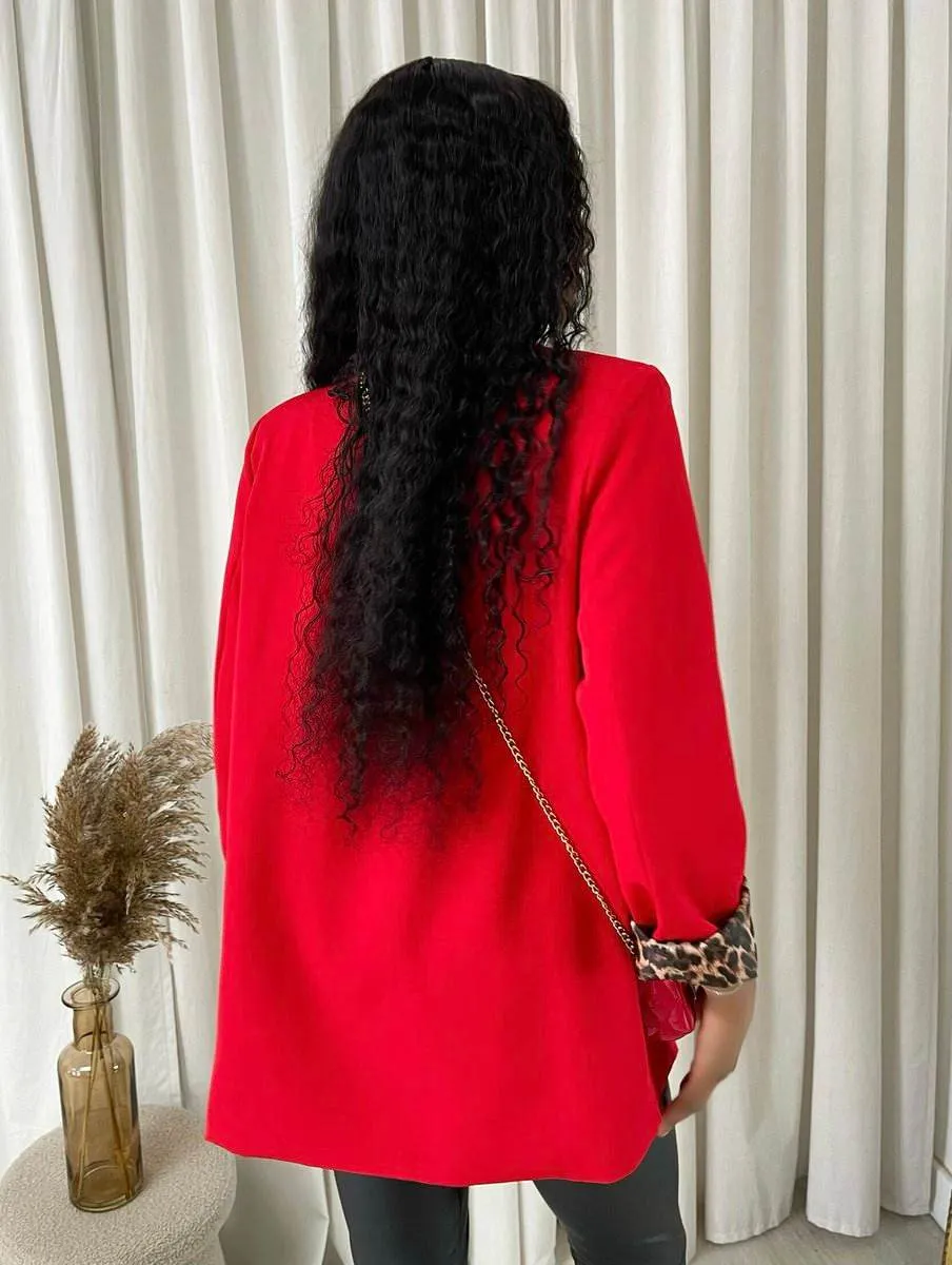 Womens Leopard Print Blazer Jacket