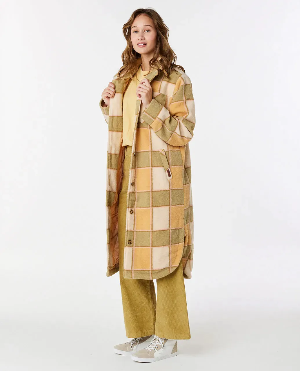 Women's Long Line Check Jacket