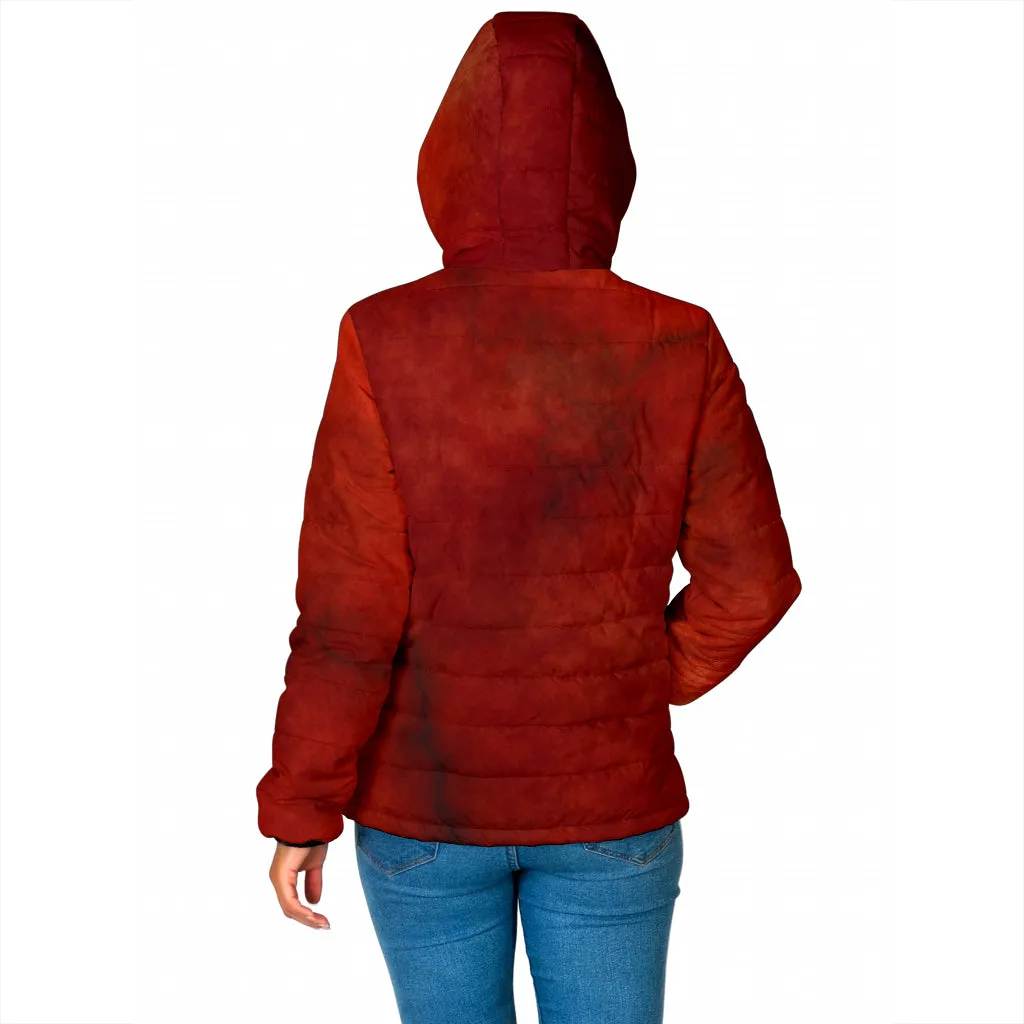Women's Padded Hooded Jacket - Autumn Fire