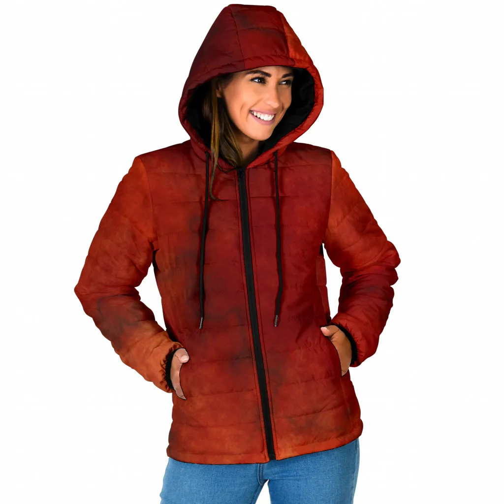 Women's Padded Hooded Jacket - Autumn Fire