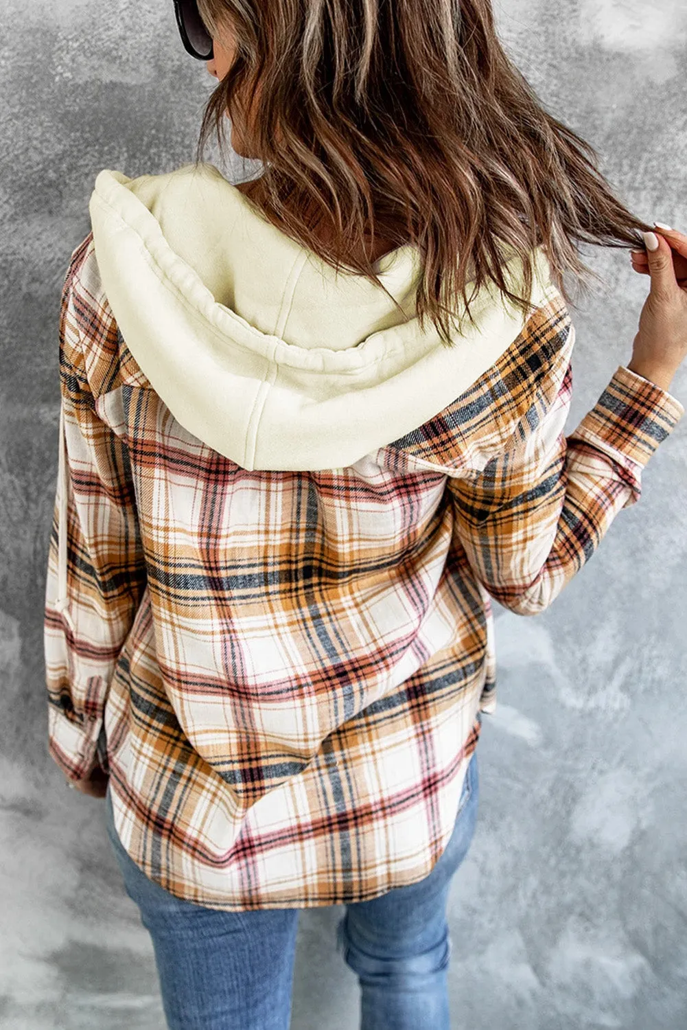 Womens Plaid Hooded Jacket