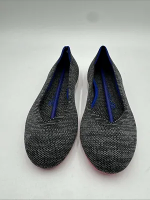 Women’s Rothy’s The Flats Color Gray Birdseye Flats Pink Sole Size 5.5 - Very Good